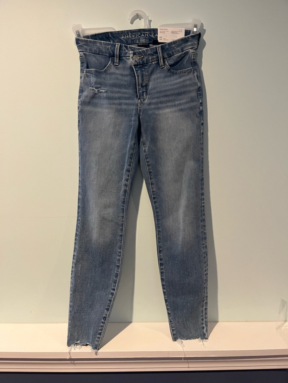 American Eagle Women’s Dream Stretch Distressed High Rise Jeggings, Size 00-24W
